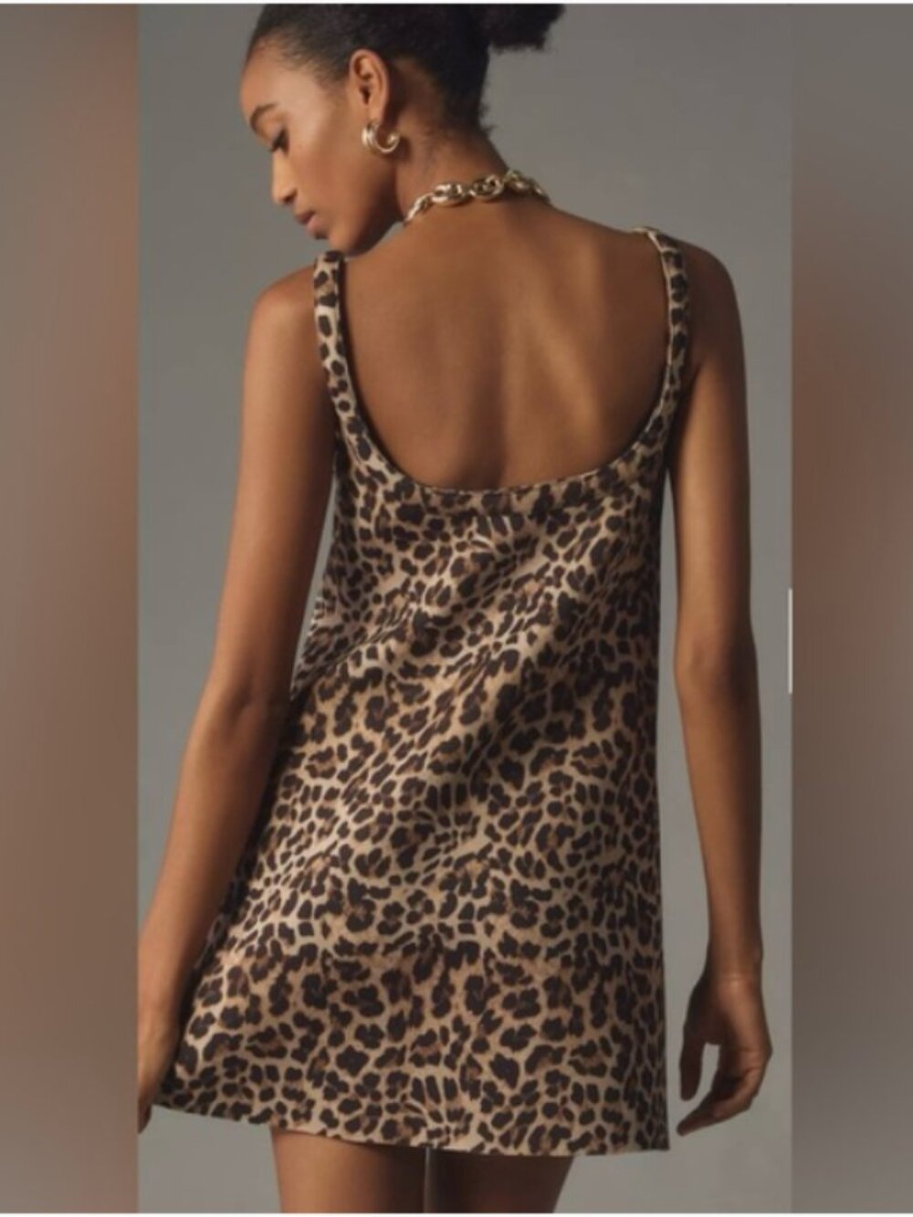 NWT Anthropologie Dhruv Kapoor Leopard Mini Dress Women's Medium Cocktail - Picture 2 of 16